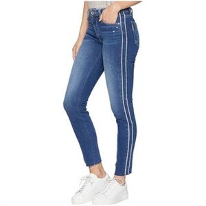 PAIGE Verdugo Ankle Skinny Jeans with White Side Stripe